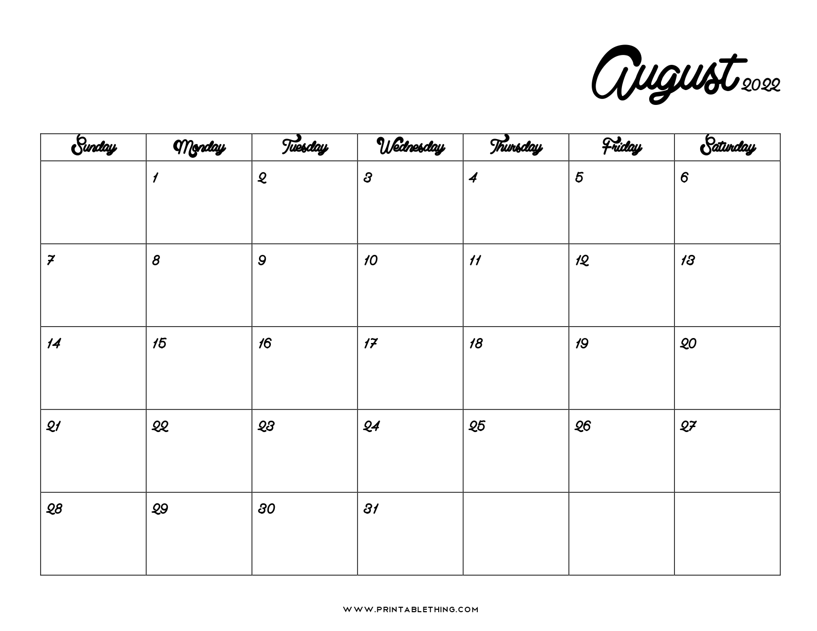 20+ August 2022 Calendar | Printable, Pdf, Us Holidays