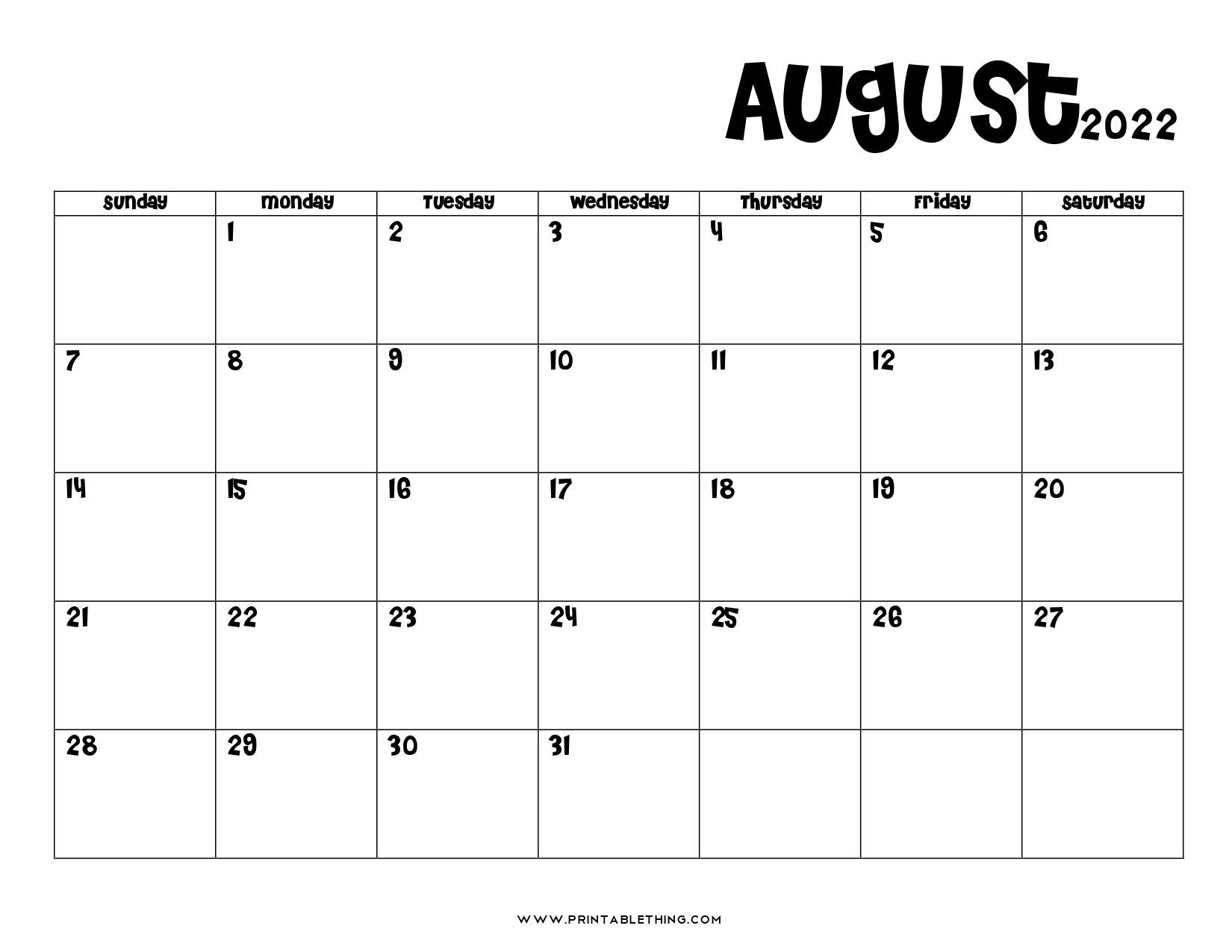 20+ August 2022 Calendar | Printable, Pdf, Us Holidays