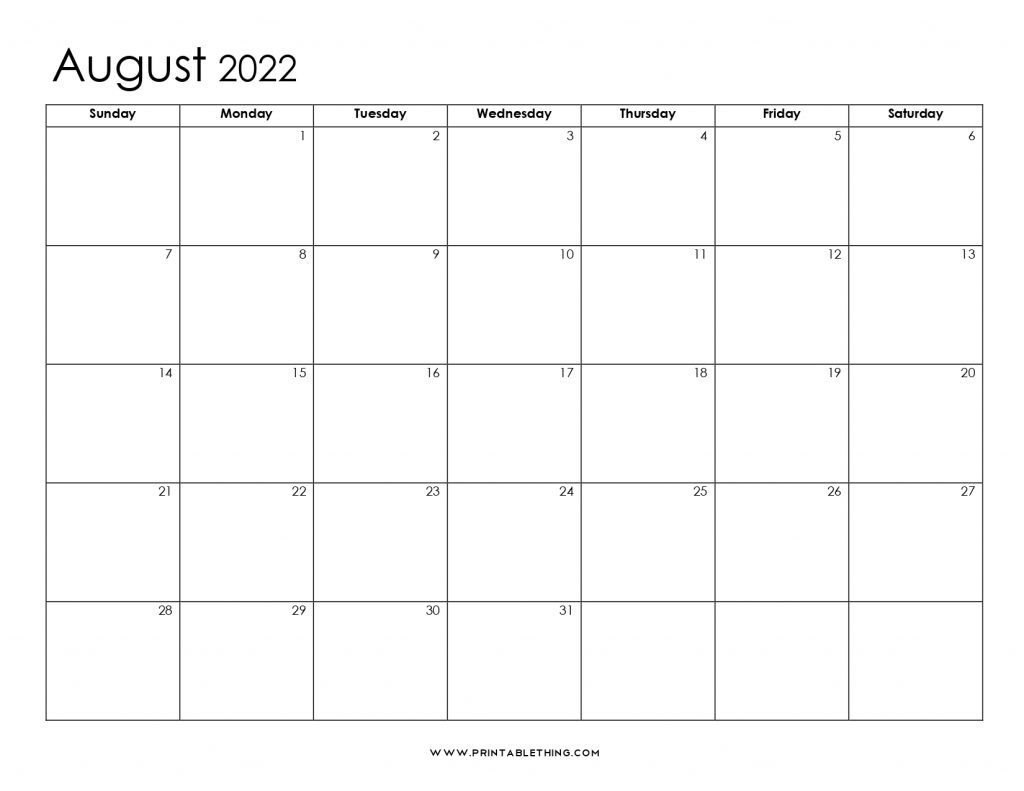 20+ August 2022 Calendar | Printable, Pdf, Us Holidays