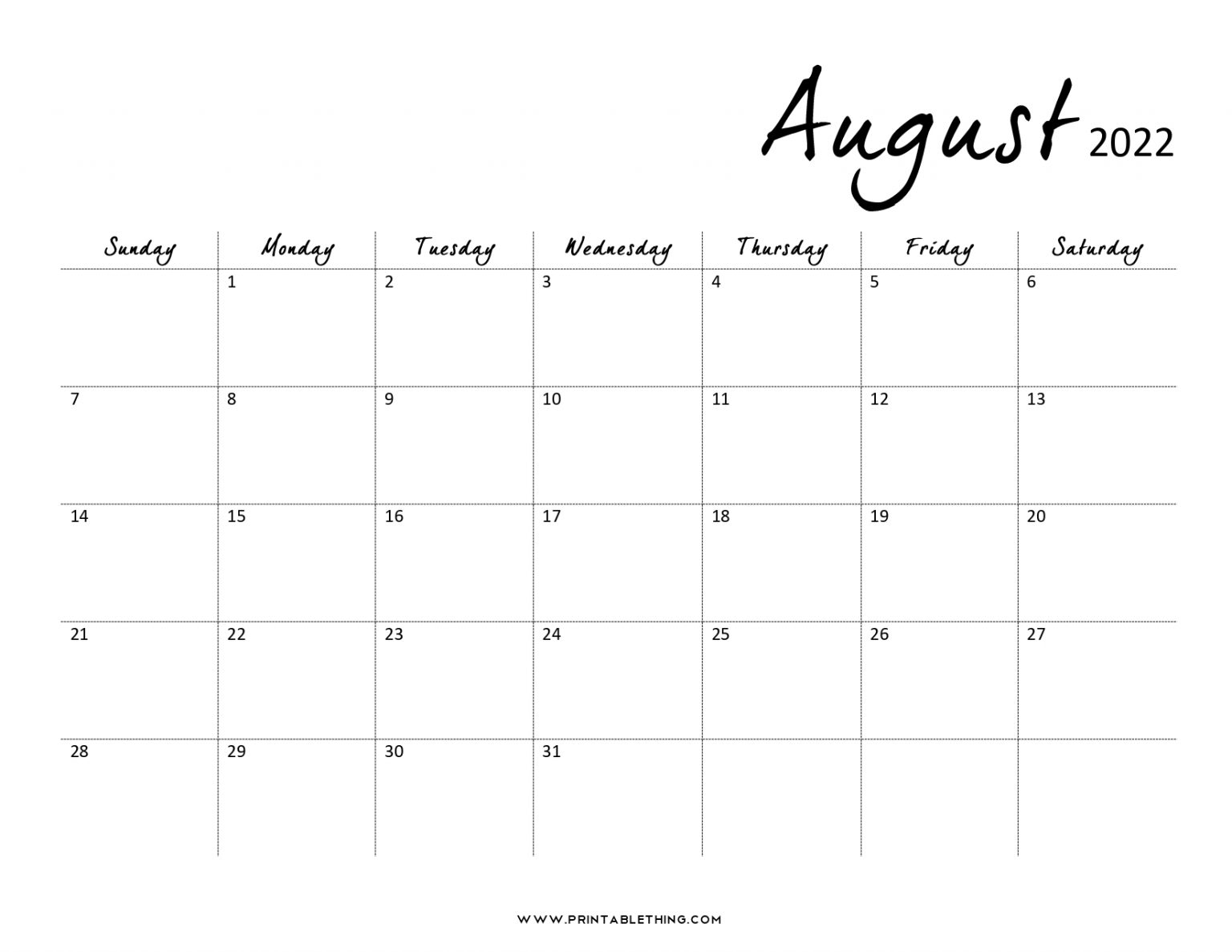 20+ August 2022 Calendar | Printable, Pdf, Us Holidays, Blank