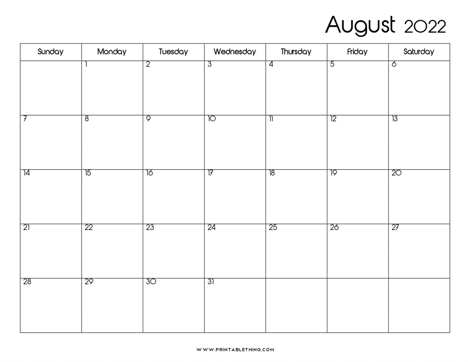 20+ August 2022 Calendar | Printable, Pdf, Us Holidays, Blank