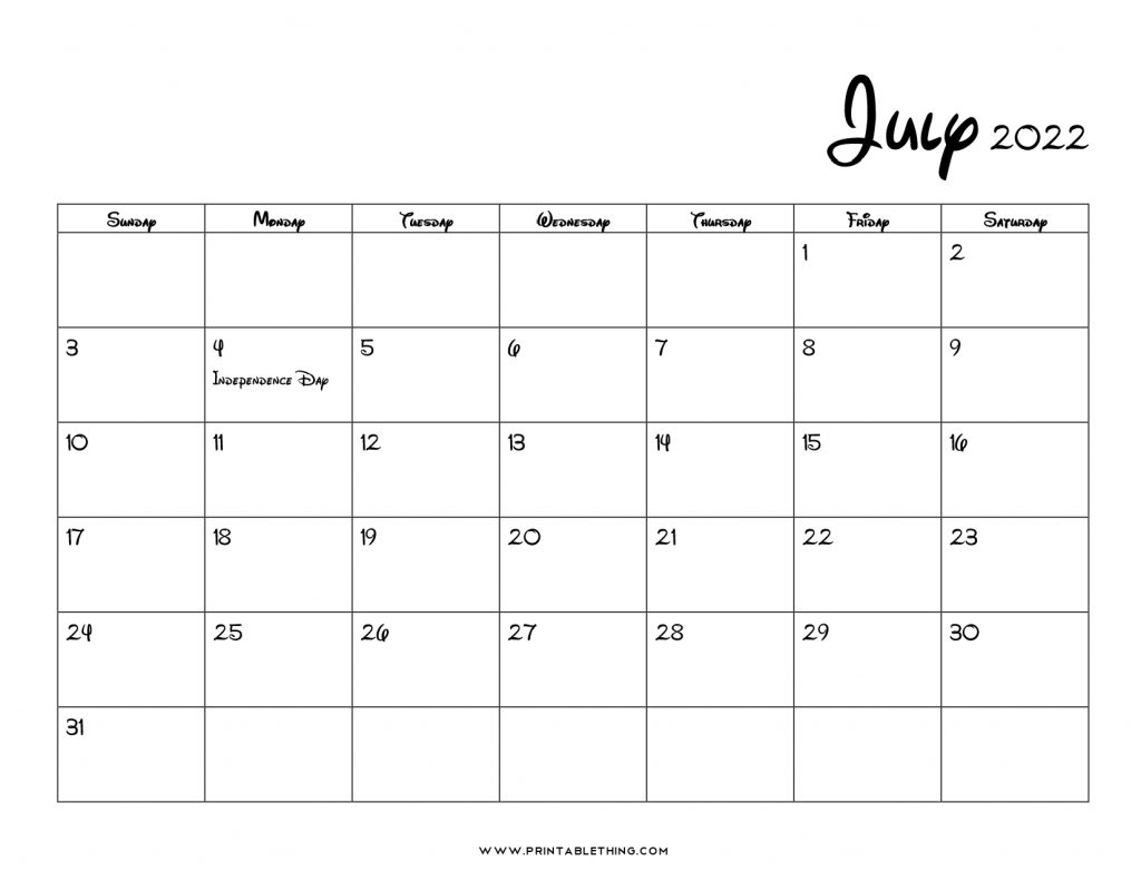 20+ July 2022 Calendar | Printable, Pdf, Us Holidays