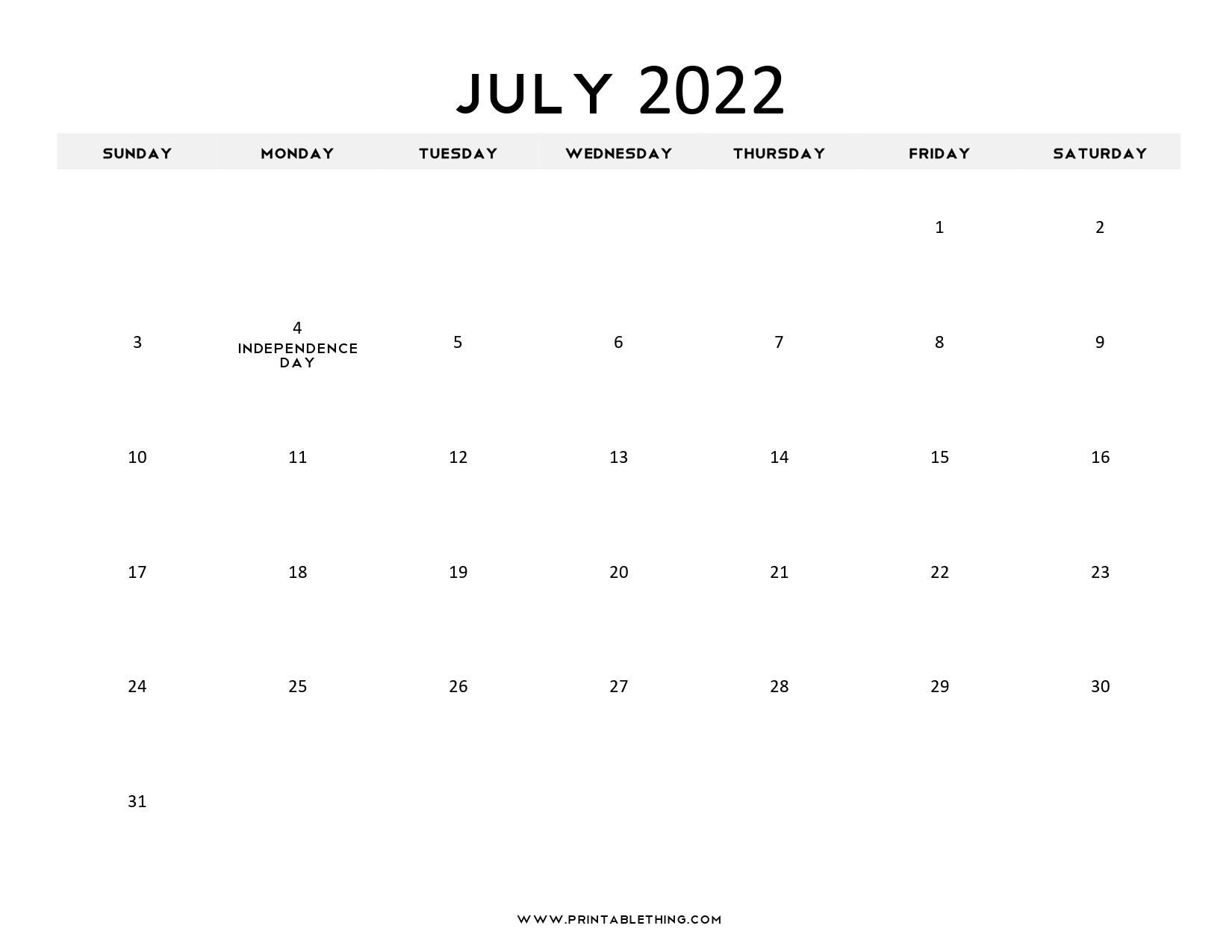 20+ July 2022 Calendar | Printable, Pdf, Us Holidays