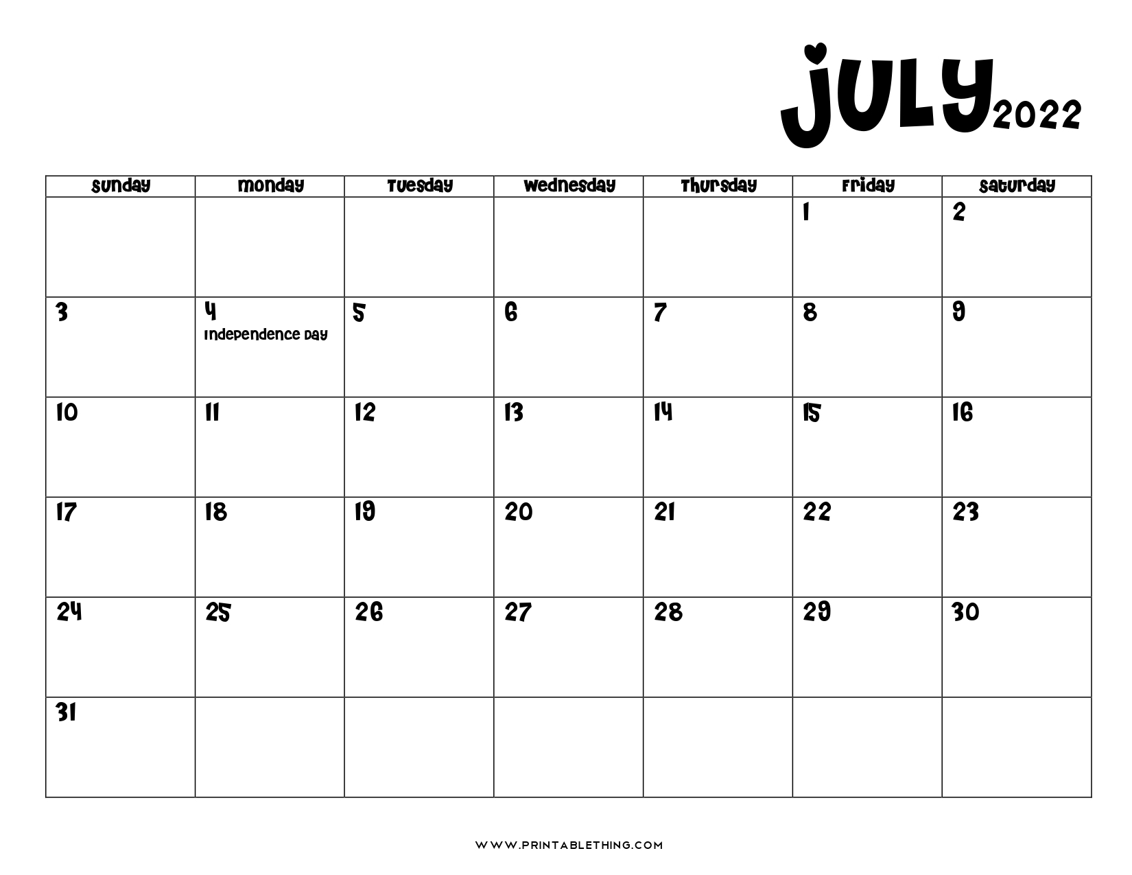 20+ July 2022 Calendar | Printable, Pdf, Us Holidays