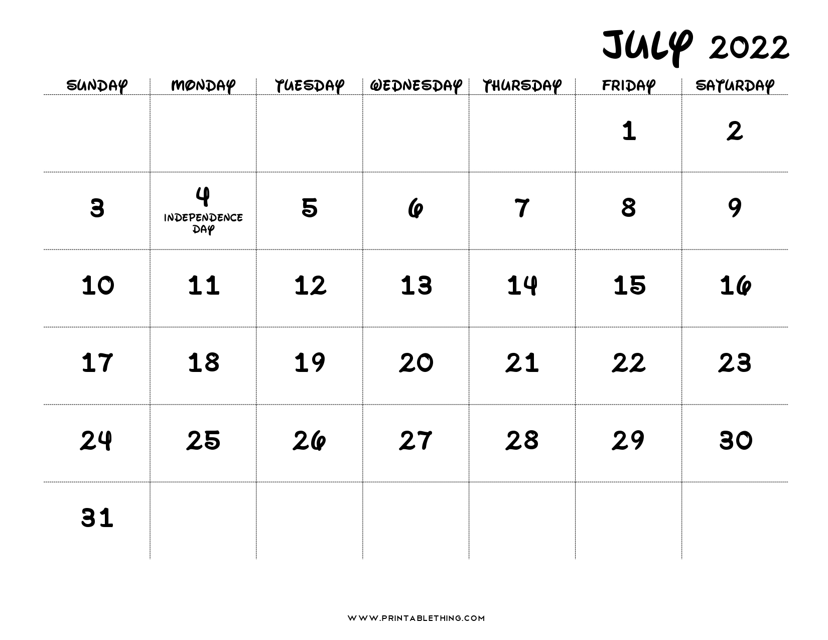 20+ July 2022 Calendar | Printable, Pdf, Us Holidays