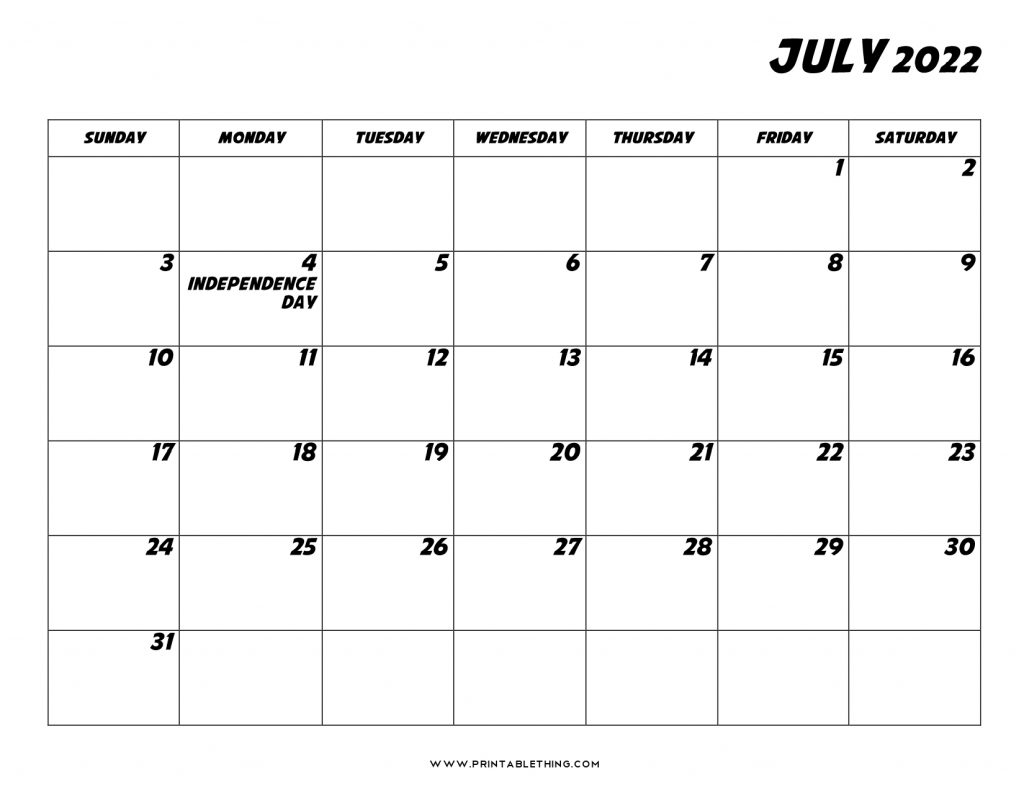 20+ July 2022 Calendar | Printable, Pdf, Us Holidays