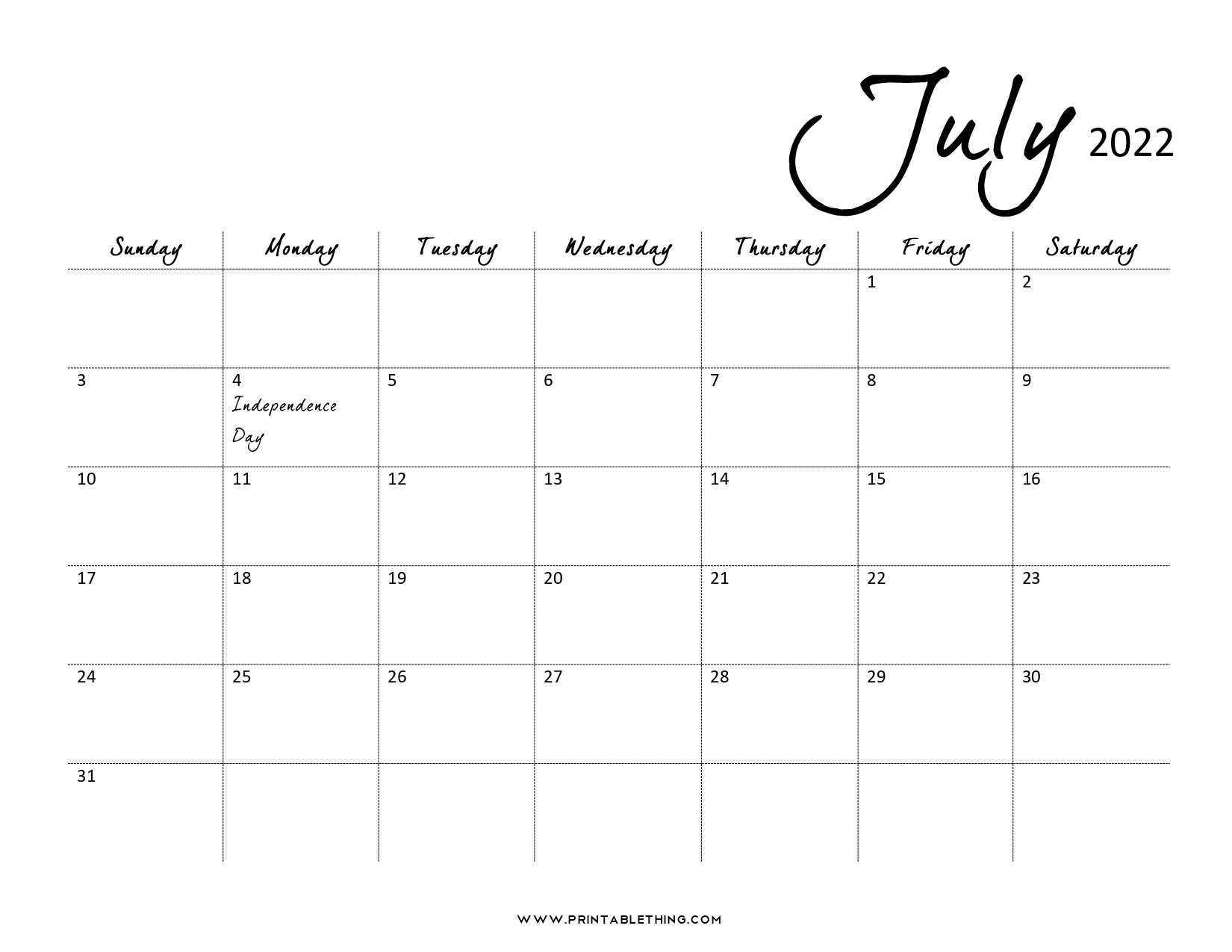 20+ July 2022 Calendar | Printable, Pdf, Us Holidays