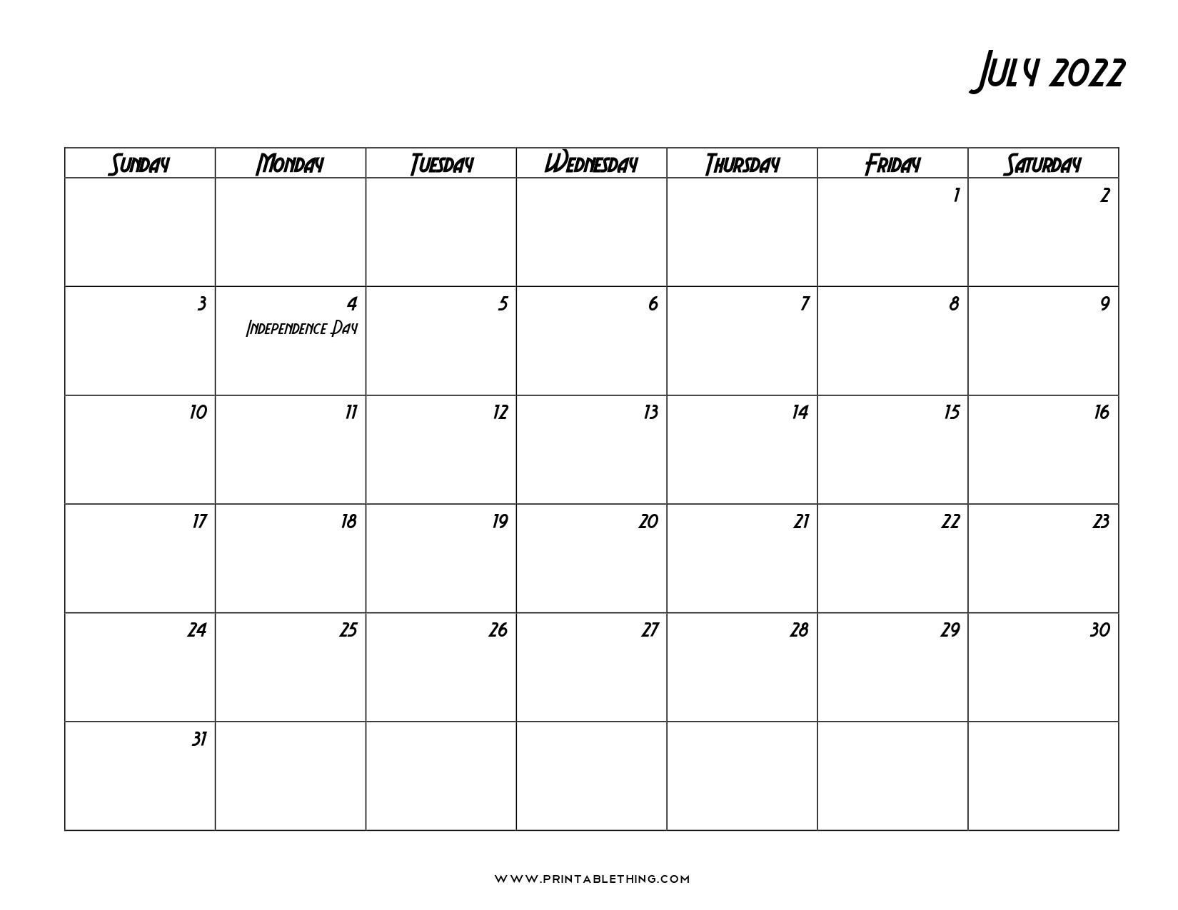 20+ July 2022 Calendar | Printable, Pdf, Us Holidays