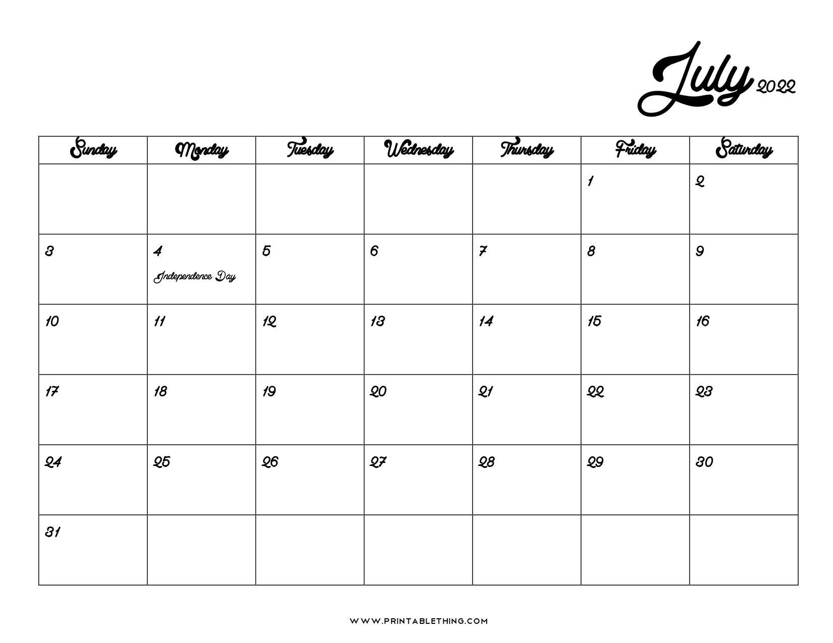 20+ July 2022 Calendar | Printable, Pdf, Us Holidays