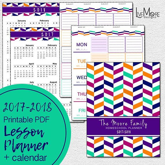 2018/2019 Custom Teacher Or Student Lesson Planner With