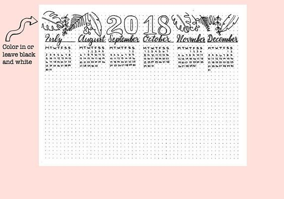 2018 Future Log Printable Pdf •Description• -2018 Vertical