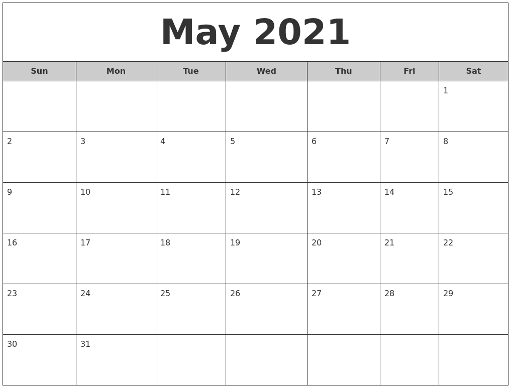 2021 Monthly Calendar Printable Word - Fillable Calendar