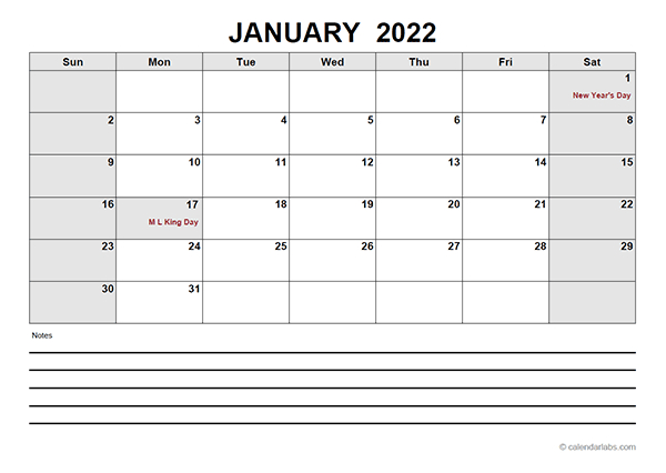2022 Blank Calendar Pdf - Free Printable Templates