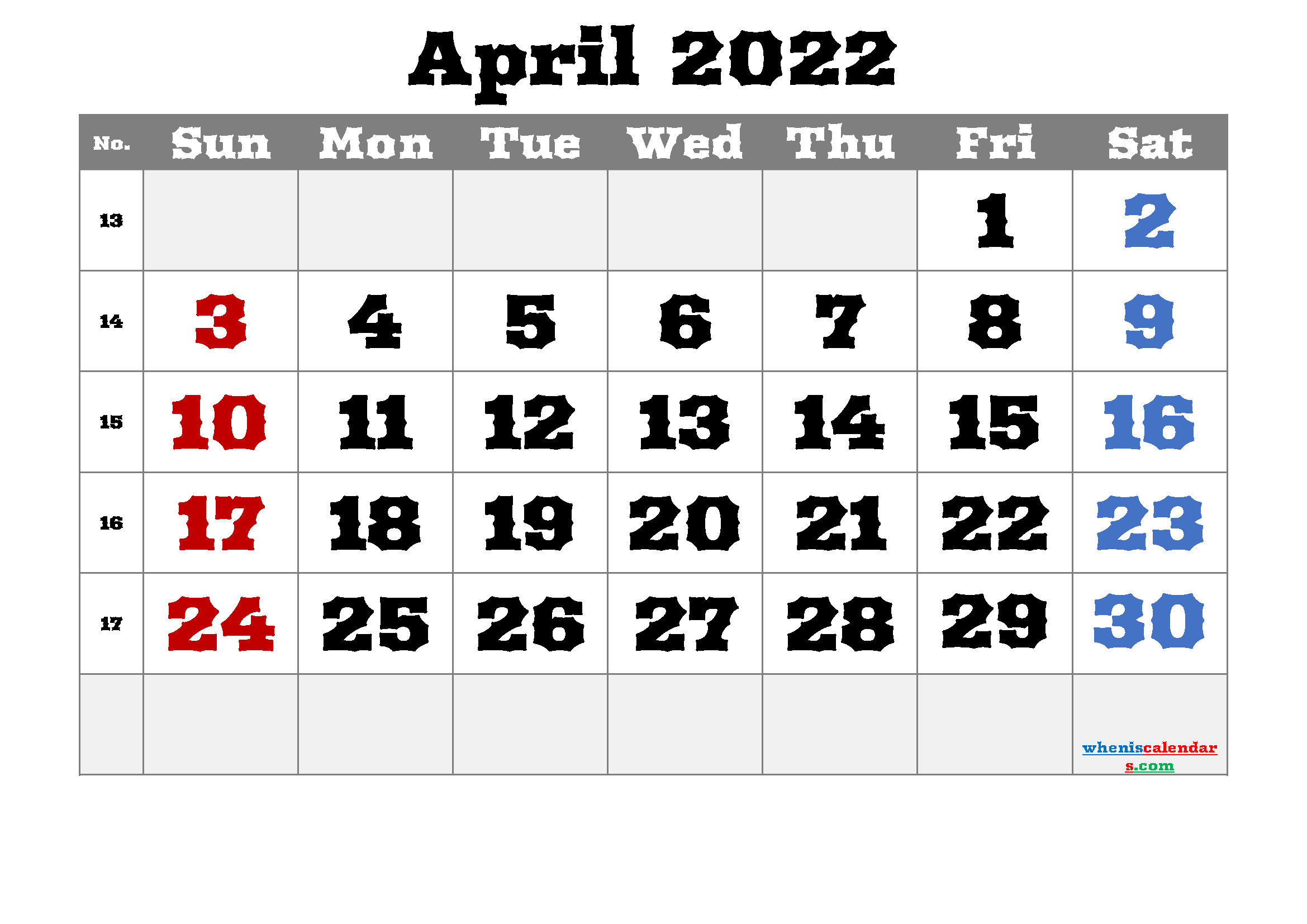2022 Calendar April Month - Latest News Update