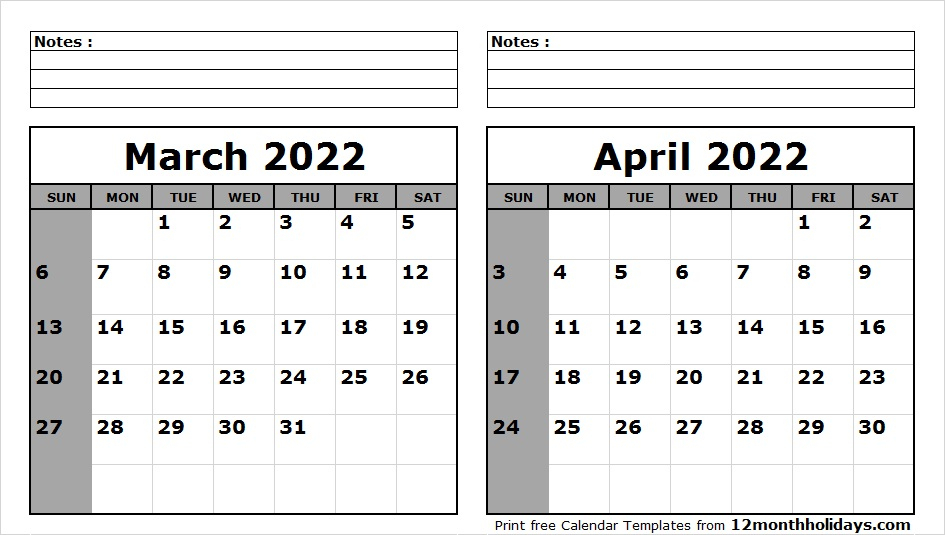 2022 Calendar March And April - June Calendar 2022