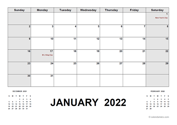 2022 Calendar With Holidays Pdf - Free Printable Templates