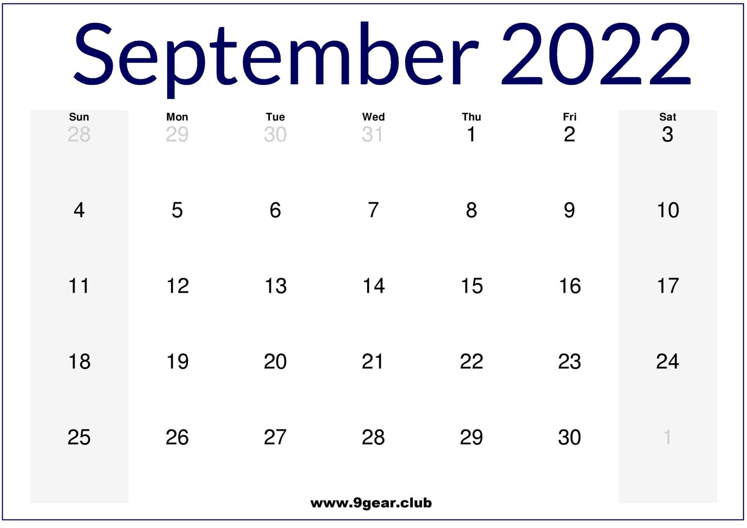 2022 July August September Printable Calendar Us