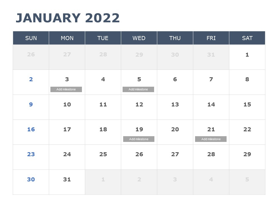 2022 Powerpoint Calendar Template 04 | Powerpoint Calendar