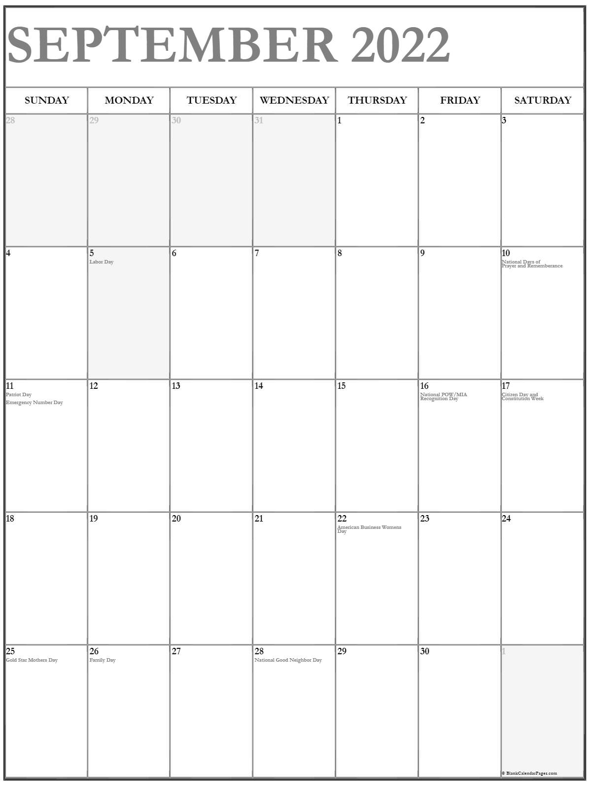 2022 Printable Calendar Vertical : Monthly Calendar 2022