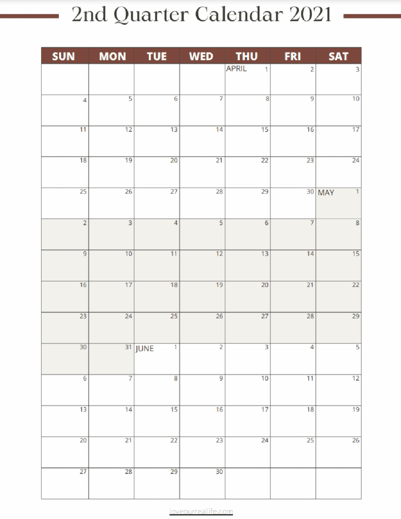 3 Month Calendar Printables: 2021 And 2022 ⋆ Love Our Real
