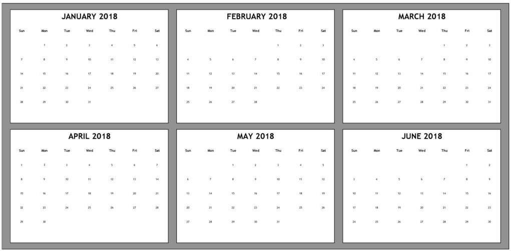 6 Monthly Calendar - Calendar Printable Week