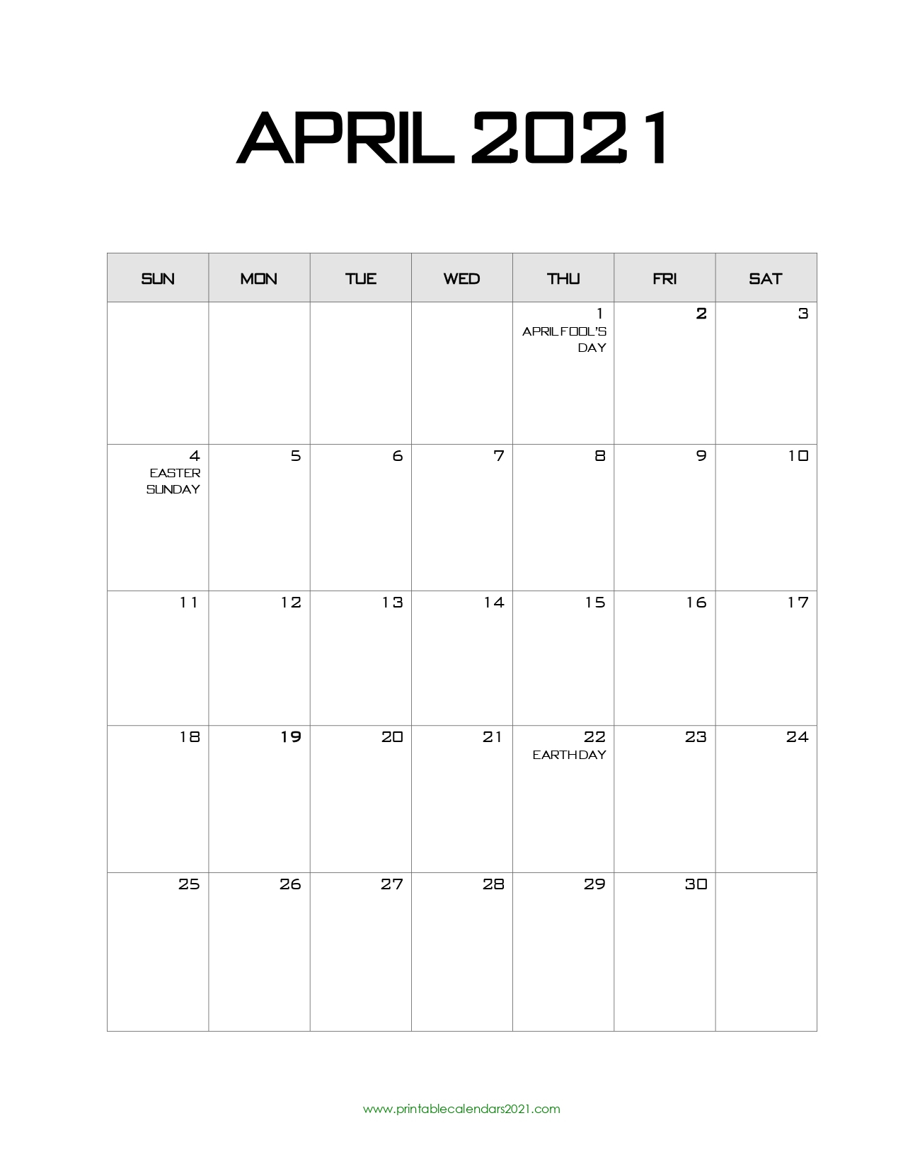 65+ Printable Calendar 2022 April With Holidays, April