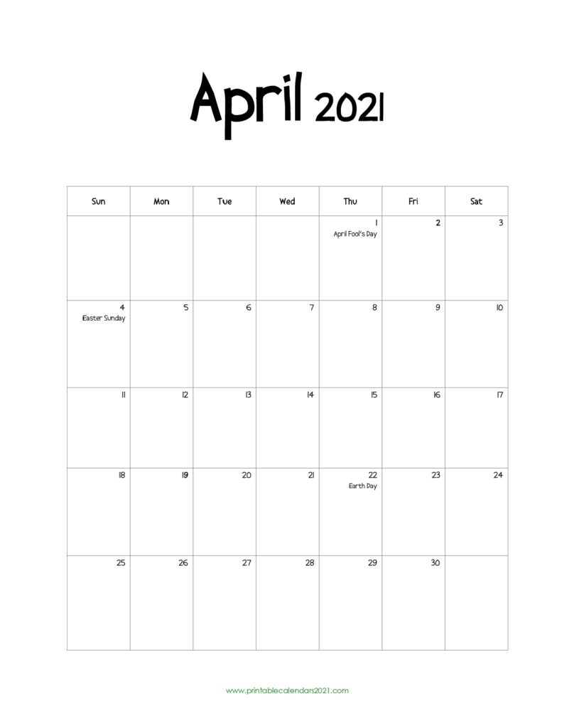 65+ Printable Calendar 2022 April With Holidays, April