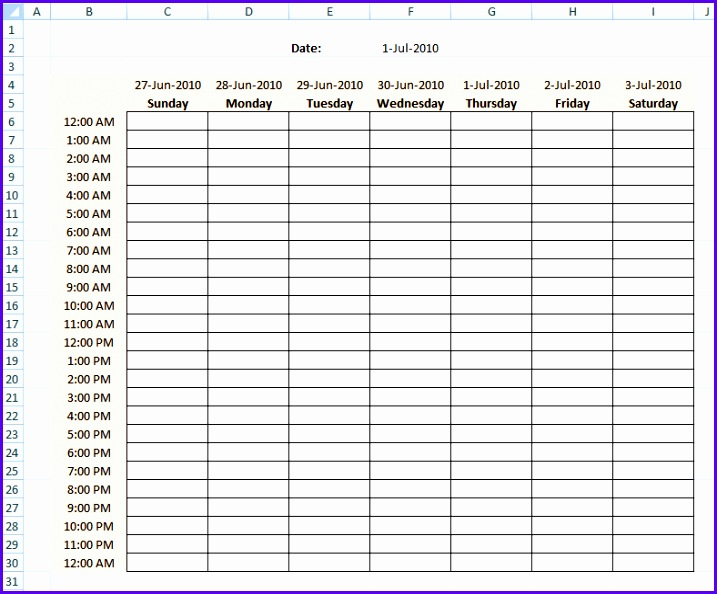 8 Excel Week Schedule Template - Excel Templates - Excel
