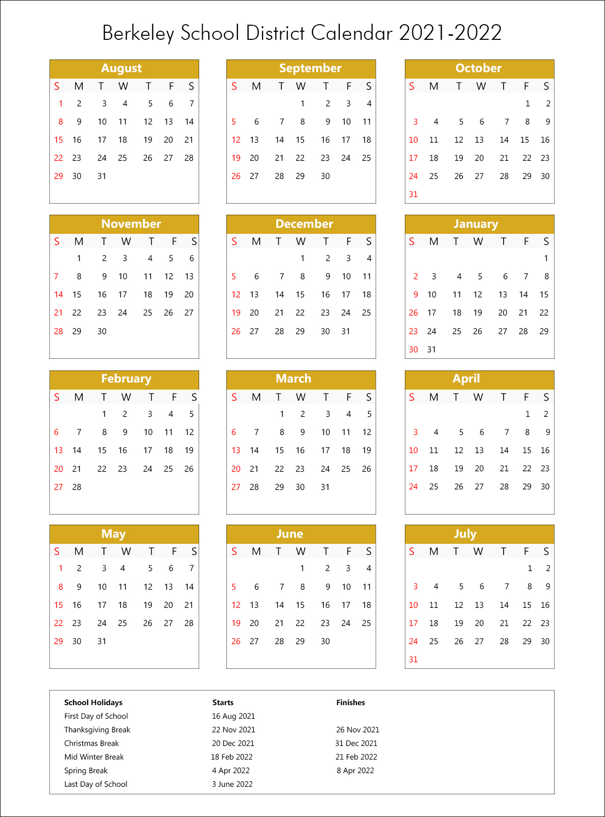 Academic Calendar Berkeley 2022-23 - April Calendar 2022