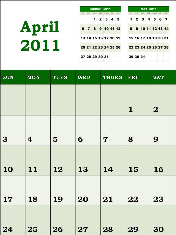 Alex Morgan Style: Blank Calendar 2011 April