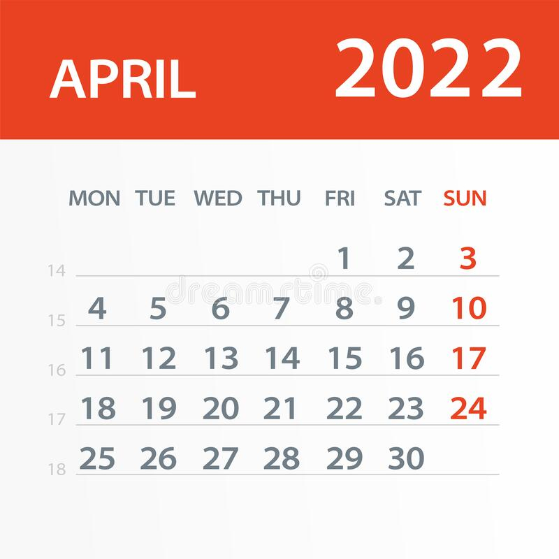 April 2022 Page, Calendar 2022 Template, Desk Calendar