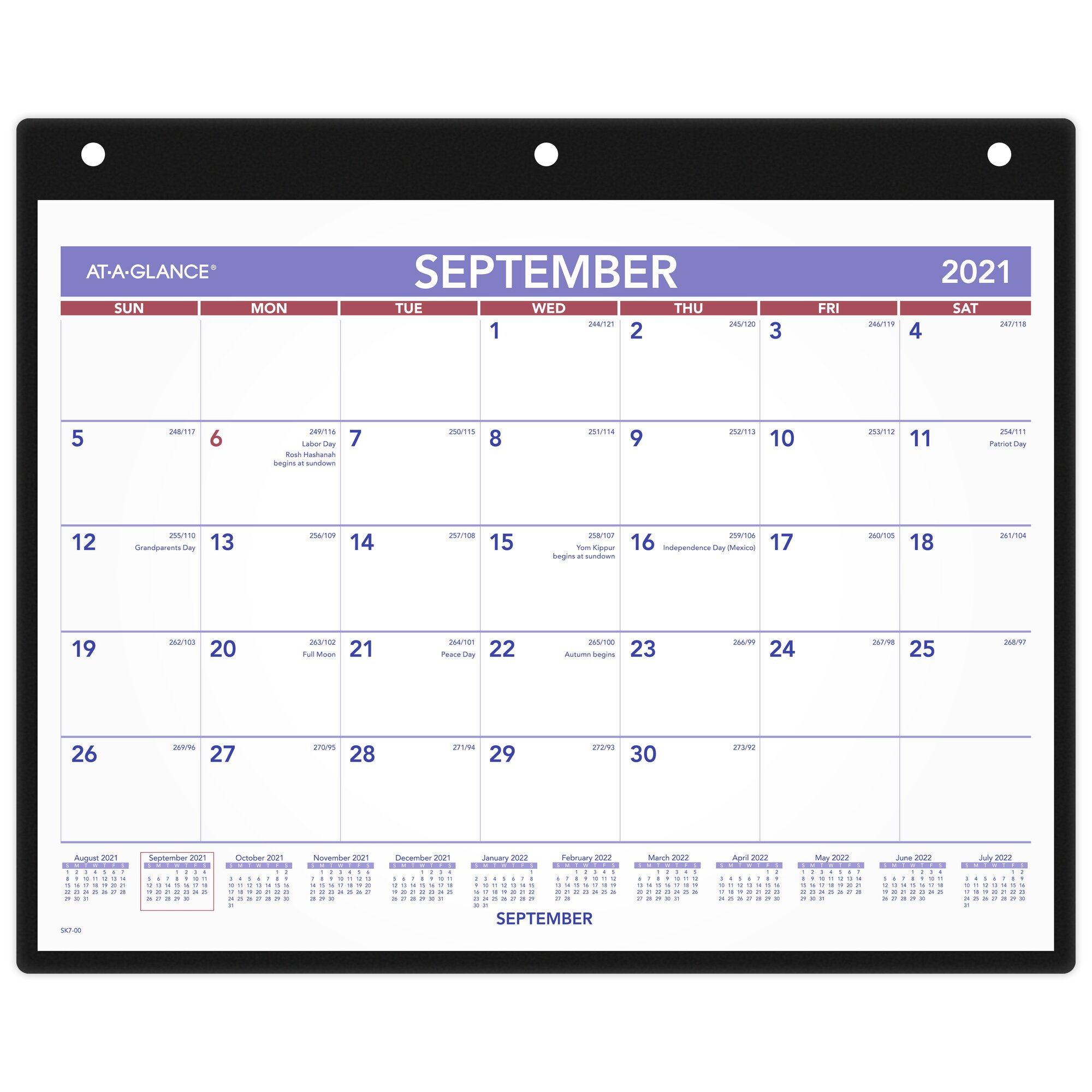At-A-Glance Erasable Academic Monthly Desk Wall Calendar