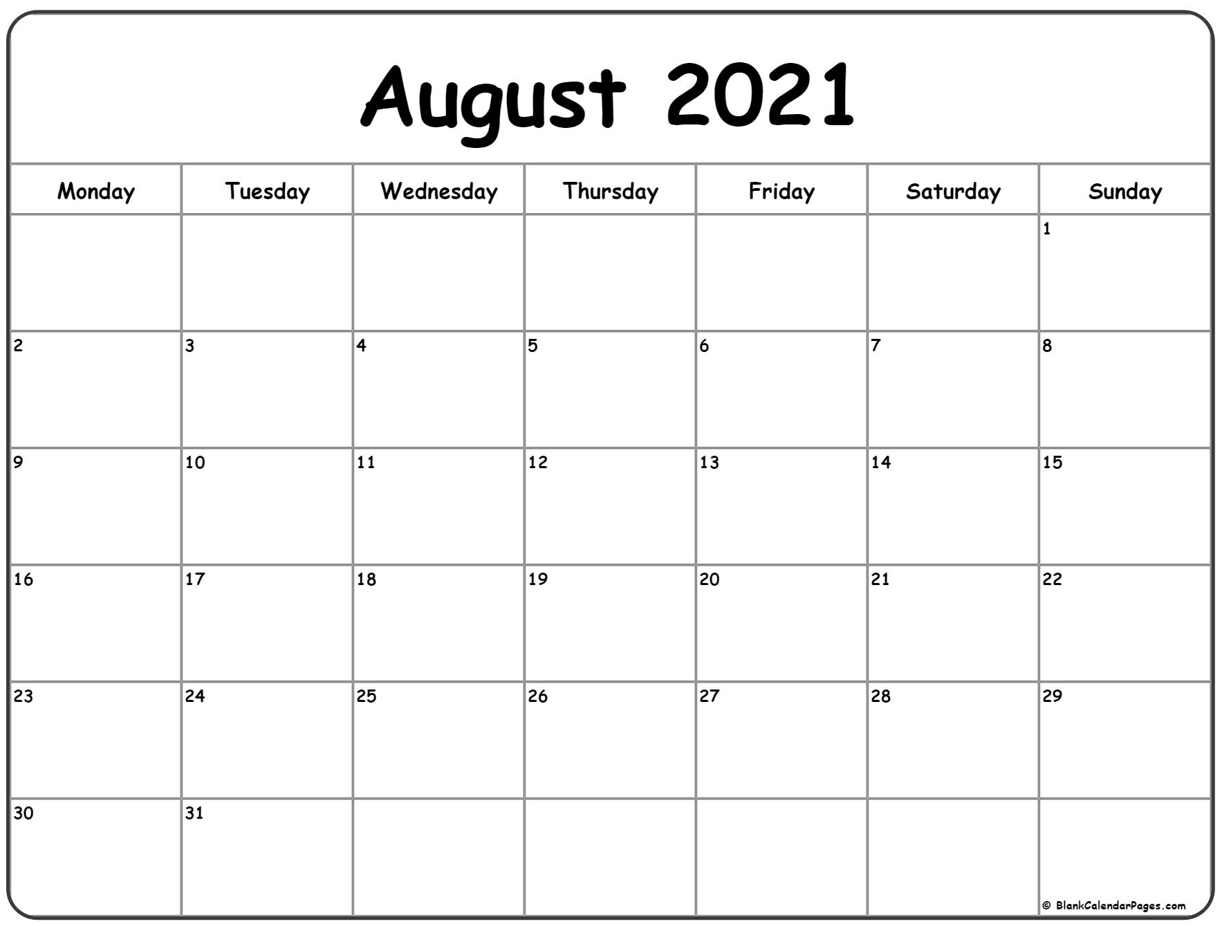 August 2021 Calendar With Holidays | Printable Calendars 2021