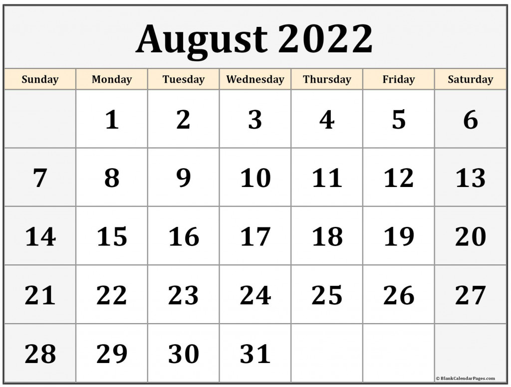 August 2022 Calendar | Printable Calendars 2021