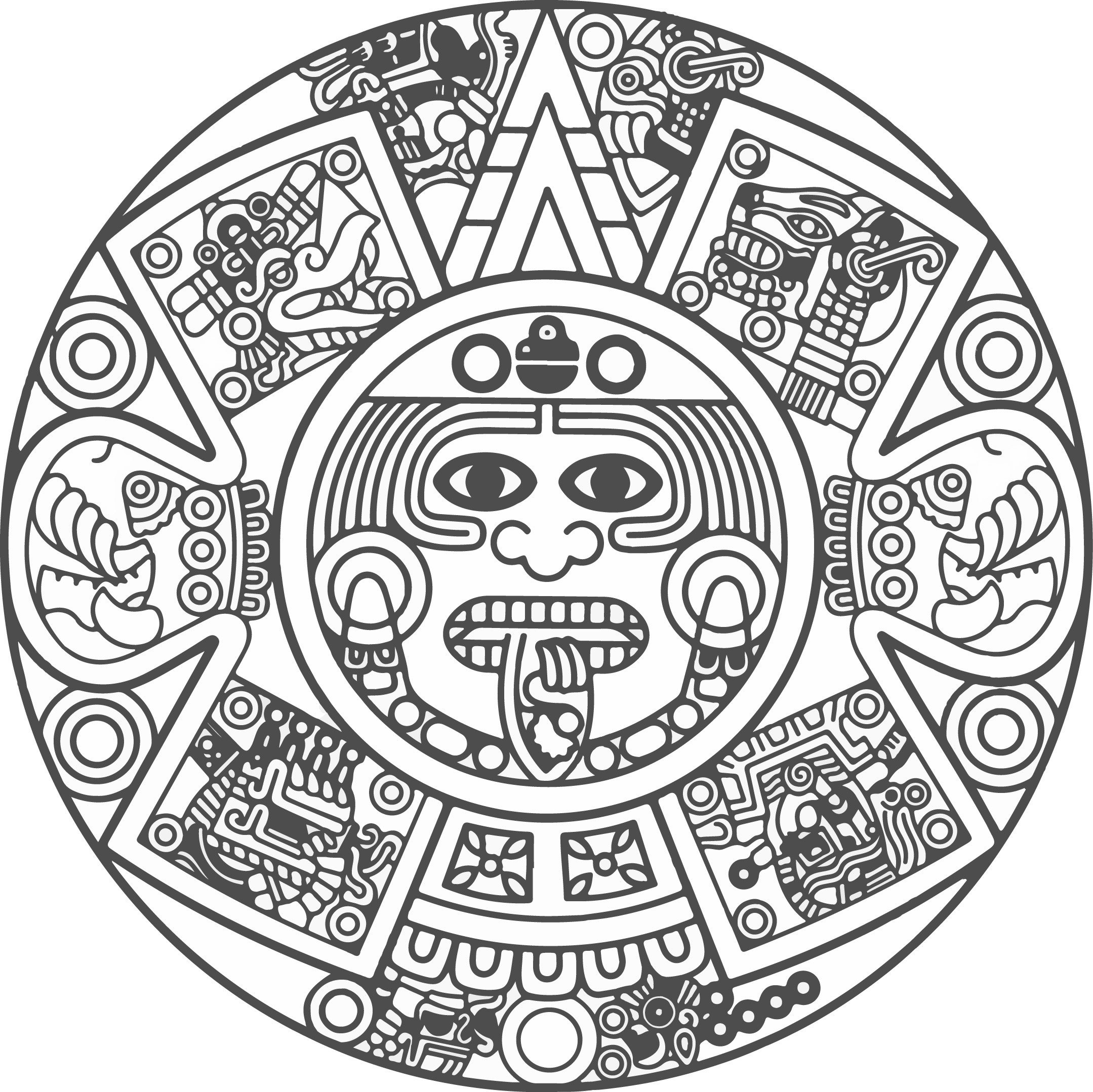 Aztec Calendar Coloring Page At Getcolorings | Free