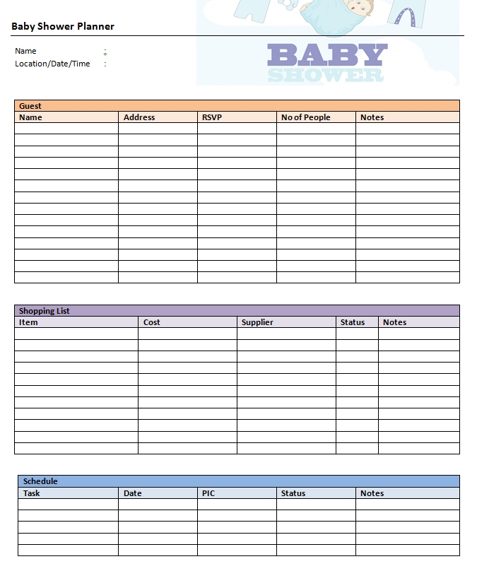 Baby Shower Planner