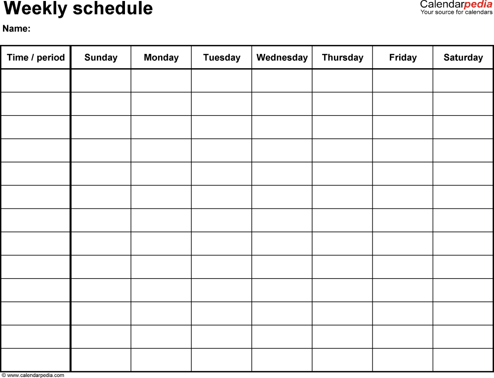 Blank Calendar Monday Through Sunday - Bing Images | Blank
