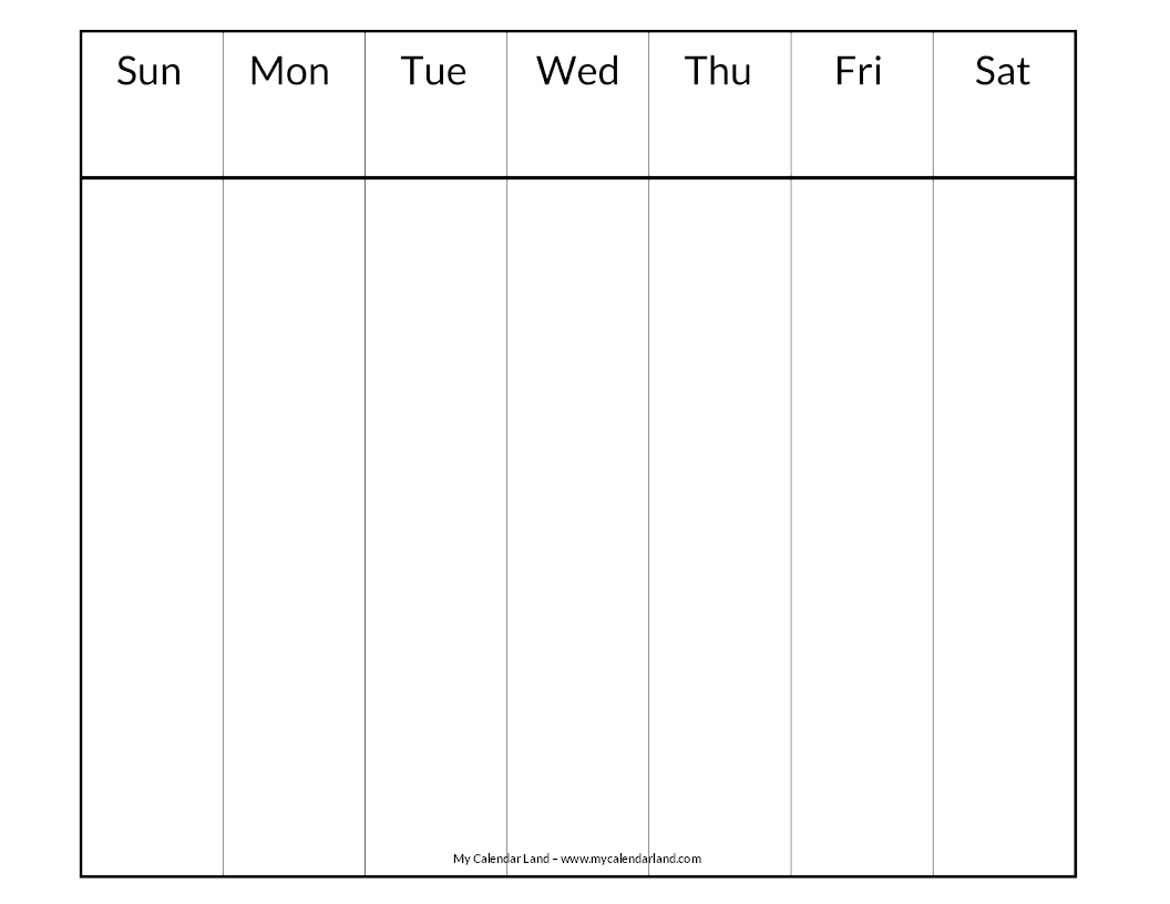 Blank Calendar Printable - My Calendar Land