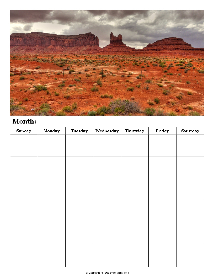 Blank Calendar Printable - My Calendar Land