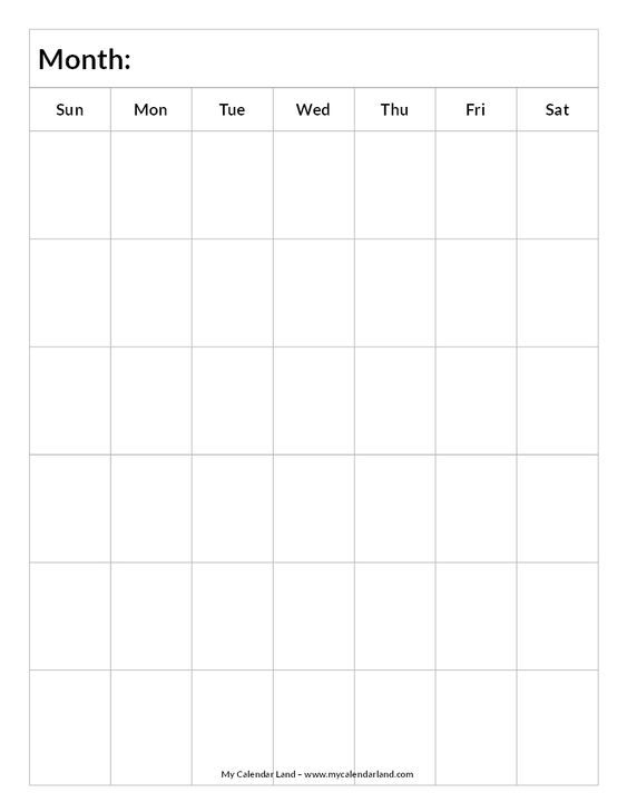Blank Calendar Printable | Printable Blank Calendar, Blank