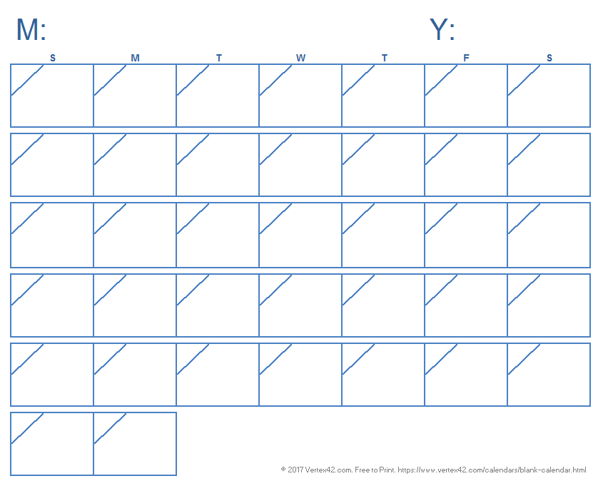 Blank Calendar Template - Free Printable Blank Calendars