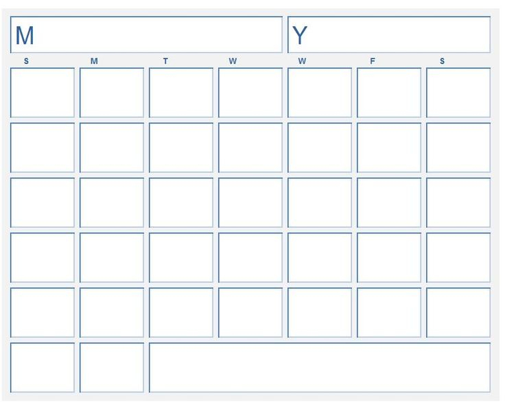 Blank Calendar Template Monday Through Friday #