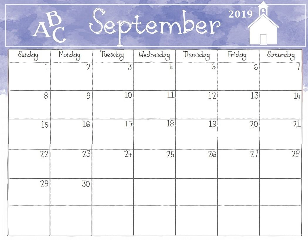 Blank September 2019 Calendar Free Printable Templates