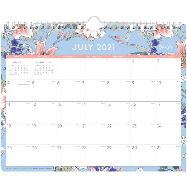 Blue Sky Monthly Wall Calendar, 8-3/4&quot; X 11&quot;, Lillian