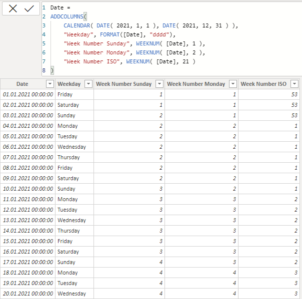 Calculate Iso 8601 Week In Dax With Hidden Parameter