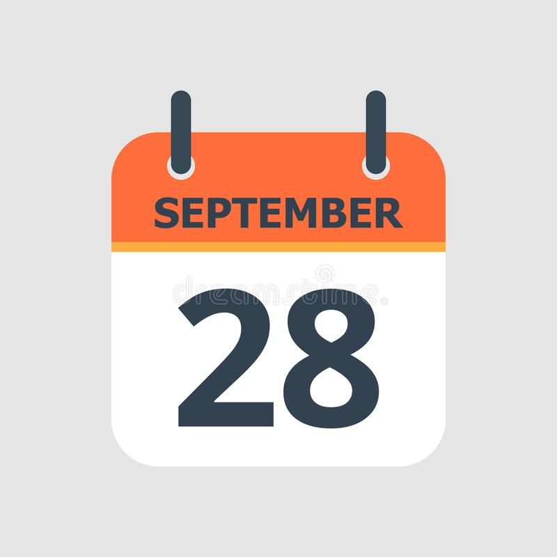 Calendar 28Th Of September Stock Vector. Illustration Of