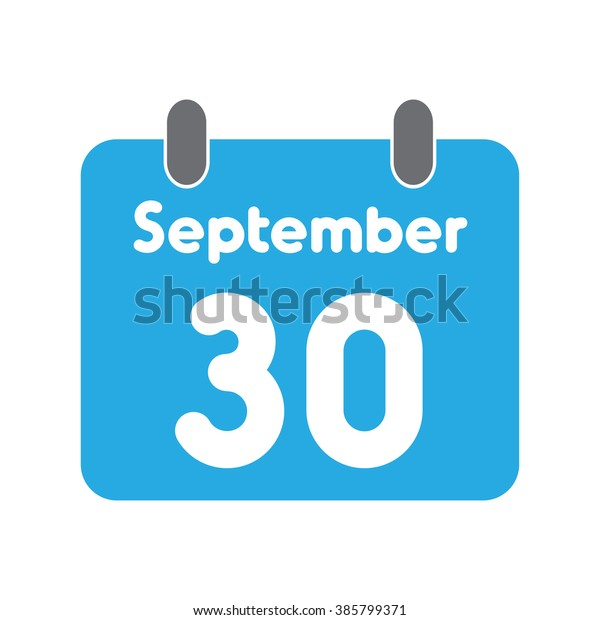 Calendar Icon Flat September 30 Stock Vector (Royalty Free