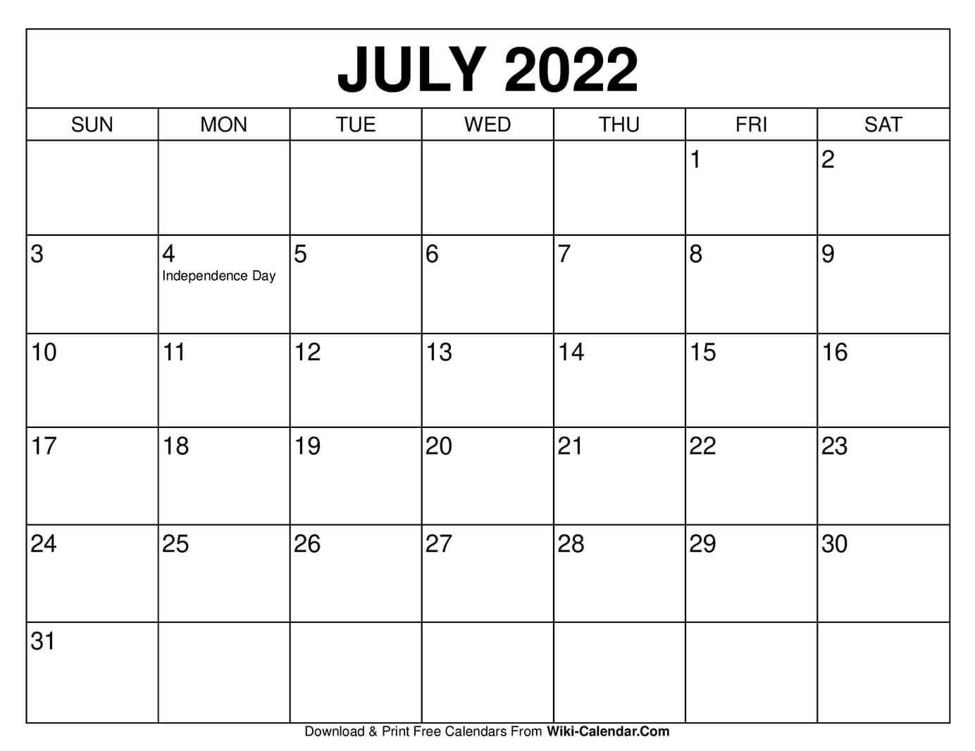 Calendar June 2021 - July 2022 - Twoteny