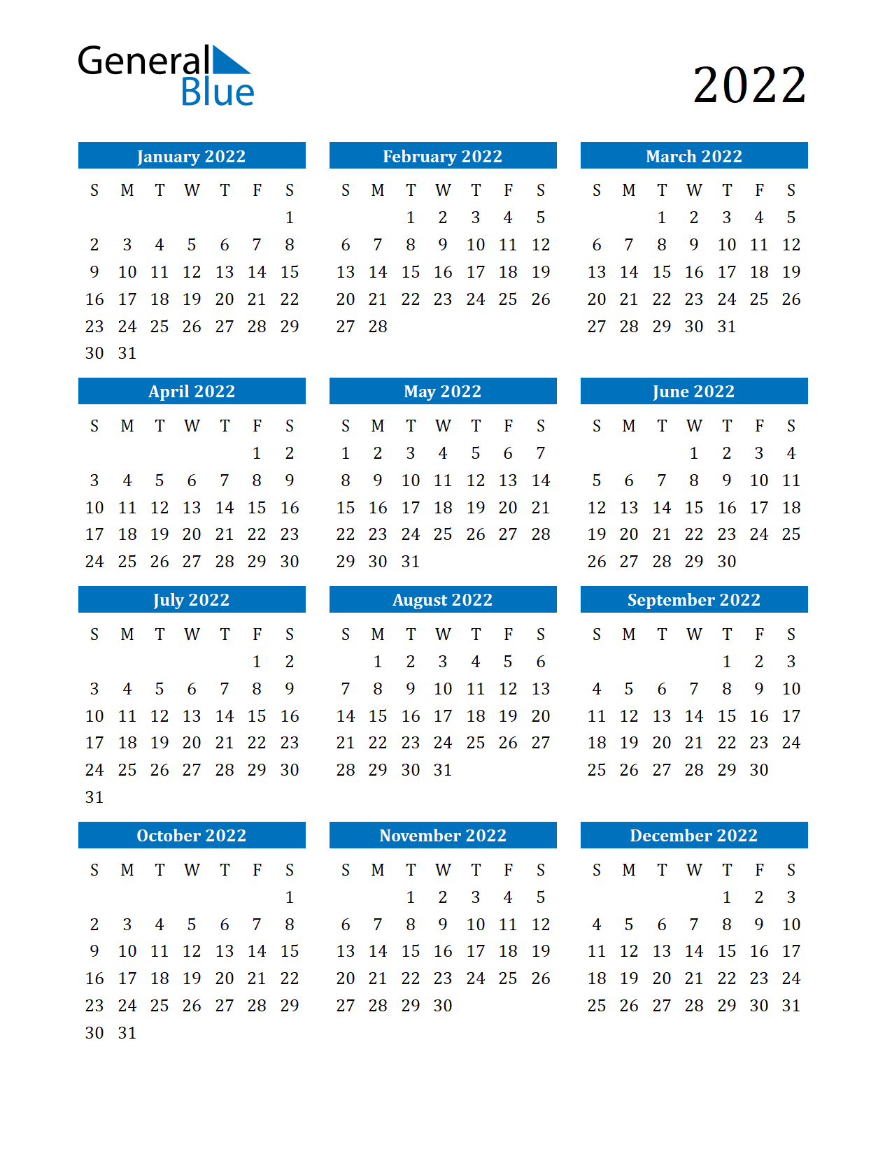 Calendars For 2022
