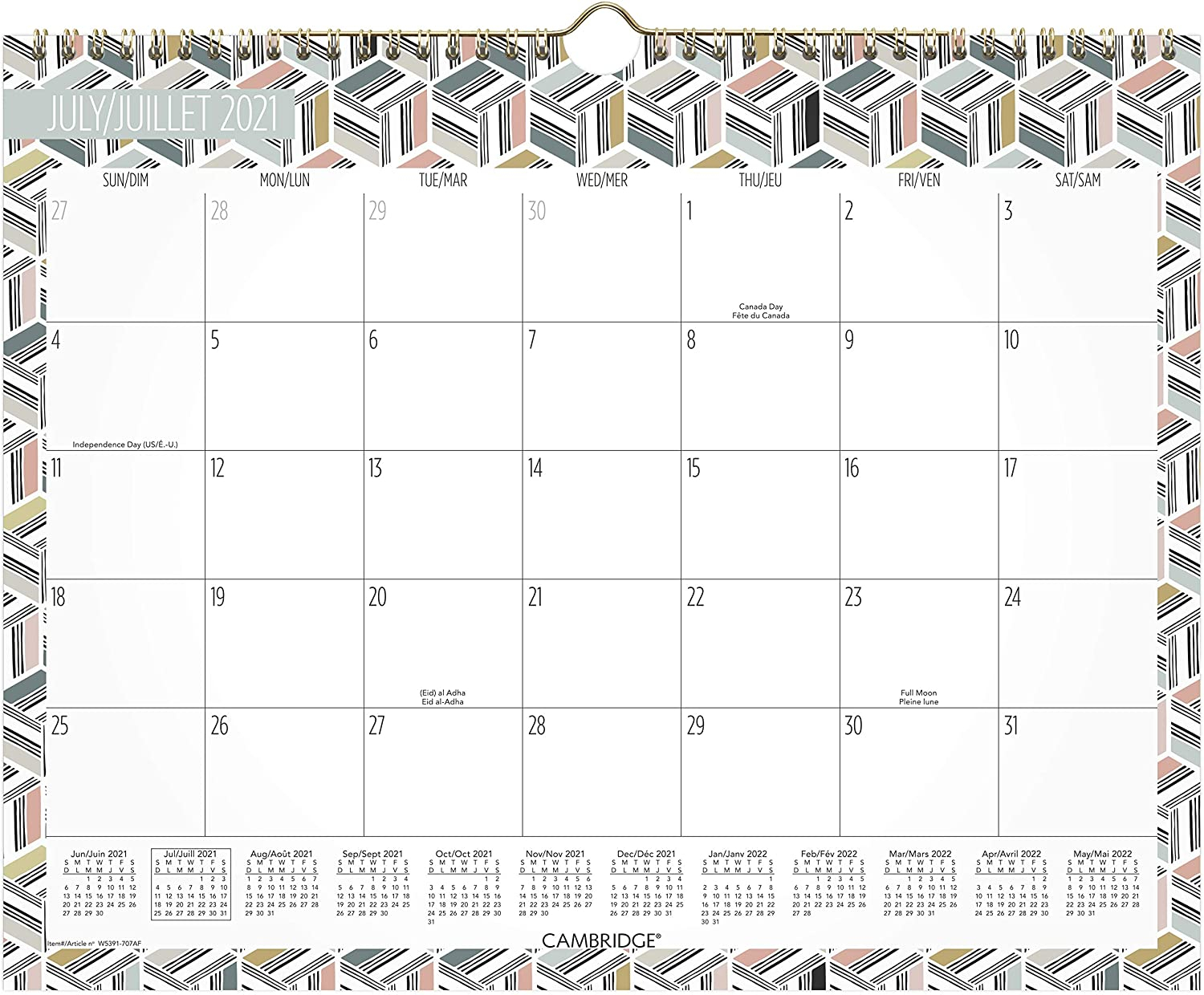 Cambridge 2021-2022 Ascend Wall Calendar, Academic, 15&quot; X